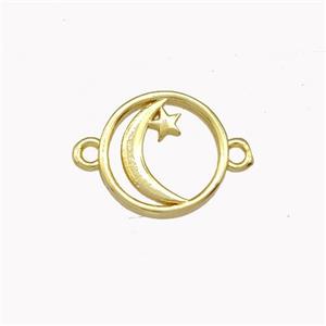 Copper Moon Connector Star Gold Plated, approx 12mm [FD15409]