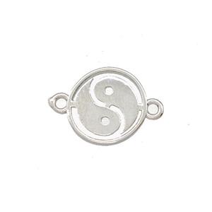 Taichi Charms Copper Yinyang Connector Platinum Plated, approx 12mm [FD15410]