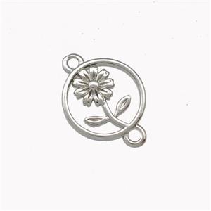 Copper Flower Connector Platinum Plated, approx 12mm [FD15412]