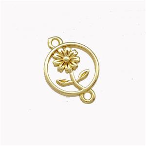 Copper Flower Connector Gold Plated, approx 12mm [FD15413]