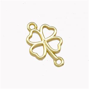 Copper Clover Connector Gold Plated, approx 11-13mm [FD15419]