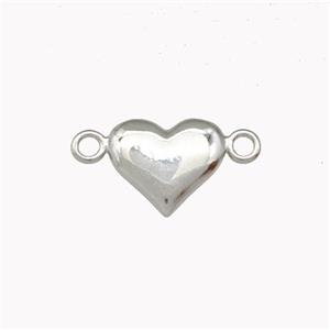 Copper Heart Connector Platinum Plated, approx 9-11mm [FD15424]
