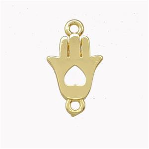 Copper Hand Connector Gold Plated, approx 10-12mm [FD15429]