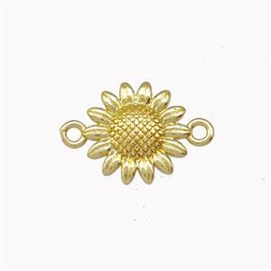 Copper Sunflower Connector Gold Plated, approx 12mm [FD15431]