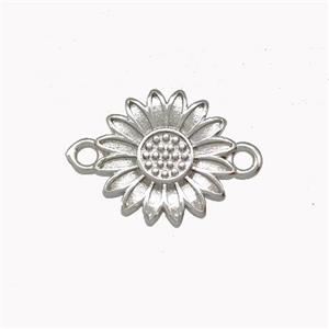 Copper Sunflower Connector Platinum Plated, approx 14mm [FD15432]