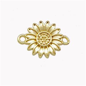 Copper Sunflower Connector Gold Plated, approx 14mm [FD15433]