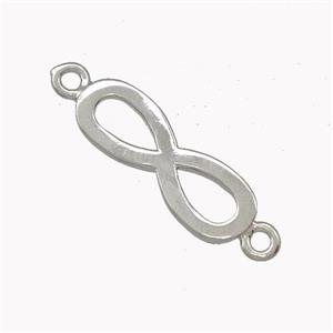 Copper Infinity Connector Platinum Plated, approx 6.5-19mm [FD15436]