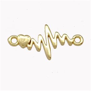 Copper Heartbeat Connector Gold Plated, approx 10-17mm [FD15439]