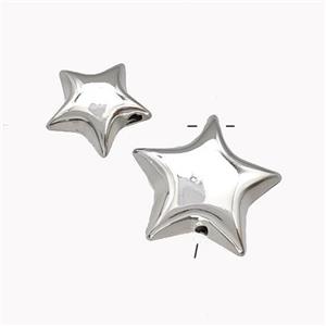 Copper Star Pendant Hollow Platinum Plated, approx 22mm [FD15451-22MM]