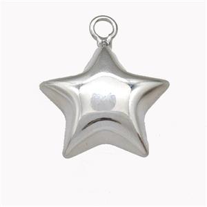 Copper Star Pendant Hollow Platinum Plated, approx 22mm [FD15453]