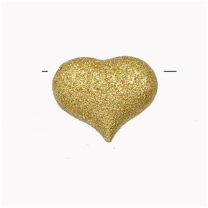 Copper Heart Beads Corrugated Hollow Gold Plated, approx 18mm [FD15466]