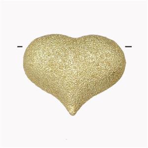 Copper Heart Beads Corrugated Hollow Gold Plated, approx 30mm [FD15468]