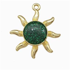 Copper Sun Pendant Gold Plated, approx 20mm [FD15557]