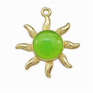 Copper Sun Pendant Gold Plated, approx 20mm [FD15561]