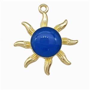Copper Sun Pendant Gold Plated, approx 20mm [FD15563]