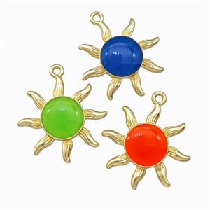 Copper Sun Pendant Gold Plated Mixed, approx 20mm [FD15565]