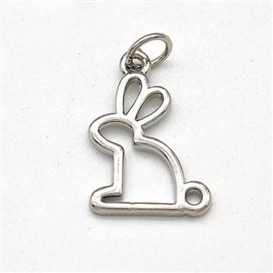 Copper Rabbit Pendant Platinum Plated, approx 12-15mm [FD15677]