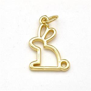 Copper Rabbit Pendant Gold Plated, approx 12-15mm [FD15678]