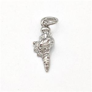 Copper Conch Shell Charms Pendant Platinum Plated, approx 6-13mm [FD15681]