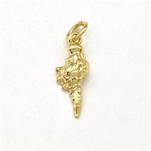 Copper Conch Shell Charms Pendant Gold Plated, approx 6-13mm [FD15682]