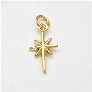 Copper Northstar Pendant Gold Plated, approx 9-14mm [FD15684]
