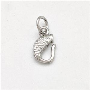 Copper Fish Pendant Platinum Plated, approx 7-9mm [FD15689]