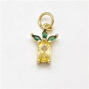 Copper Pear Pendant Pave Zirconia Gold Plated, approx 8-10mm [FD15699]