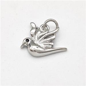 Peace Charms Copper Pendant Pave Zirconia Platinum Plated, approx 11-15mm [FD15701]