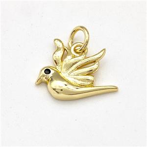 Peace Charms Copper Pendant Pave Zirconia Gold Plated, approx 11-15mm [FD15702]