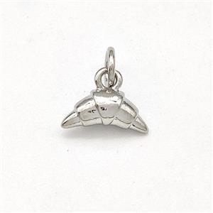 Croissant Charms Copper Pendant Platinum Plated, approx 5-10mm [FD15703]