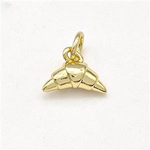 Croissant Charms Copper Pendant Gold Plated, approx 5-10mm [FD15704]