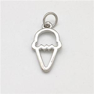Ice Cream Charms Copper Pendant Platinum Plated, approx 9-15mm [FD15709]