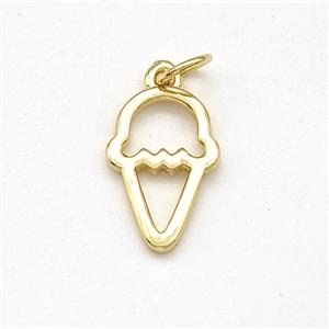 Ice Cream Charms Copper Pendant Gold Plated, approx 9-15mm [FD15710]