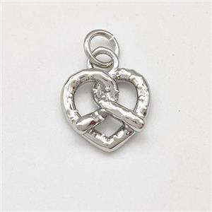 Copper Heart Pendnat Platinum Plated, approx 11mm [FD15711]