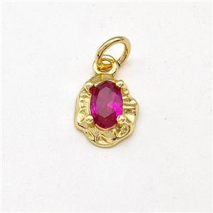 Copper Pendant Pave Zirconia Gold Plated, approx 8-10mm [FD15718]