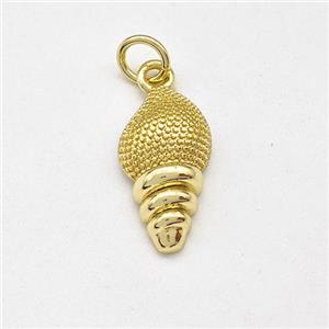 Conch Shell Charms Copper Pendnat Gold Plated, approx 9-16mm [FD15728]