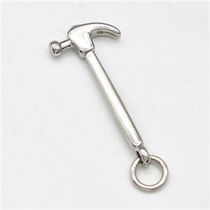 Copper Hammer Pendant Platinum Plated, approx 10-20mm [FD15755]