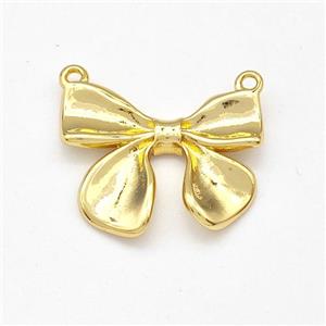 Copper Bow Pendant 2loops Gold Plated, approx 16-21mm [FD15766]