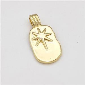 Copper Northstar Pendant Gold Plated, approx 10-15mm [FD15788]