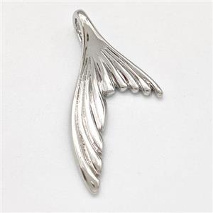 Copper Shark-tail Pendant Platinum Plated, approx 16-30mm [FD15790]
