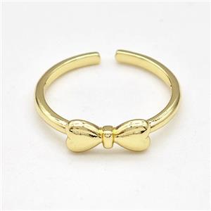 Copper Bow Rings Gold Plated, approx 5-11mm, 18mm dia [FD15905]