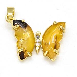 Golden Acrylic Butterfly Pendant Copper Gold Plated, approx 15-20mm [FD15936]