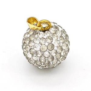 Clay Round Pendant Micro Pave Rhinestone, approx 16mm [FD15947]