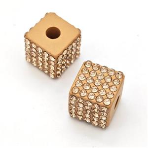 Resin Cube Beads Micro Pave Rhinestone Large Hole, approx 13mm, 3mm hole [FD15989]
