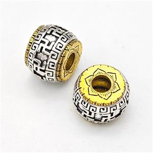 Tibetan Style Alloy Rondelle Beads Antique Silver Gold Large Hole, approx 9-11.5mm, 3mm hole [FD16020]