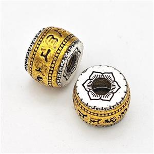 Tibetan Style Alloy Rondelle Beads Antique Silver Gold Large Hole, approx 9-11.5mm, 3mm hole [FD16021]