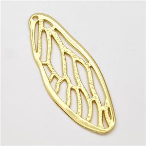 Cicada Wings Charms Copper Pendant Hammered Gold Plated, approx 22-58mm [FD16276]