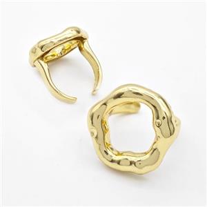 Copper Rings Flower Gold Plated, approx 23mm, 18mm dia [FD16314]