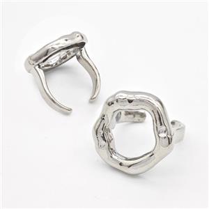 Copper Rings Flower Platinum Plated, approx 23mm, 18mm dia [FD16315]