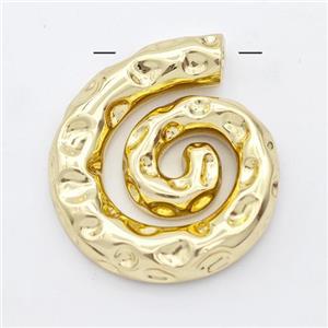 Nautilus Charms Copper Pendant Spiral Shell Hammered Gold Plated, approx 28-32mm [FD16328]
